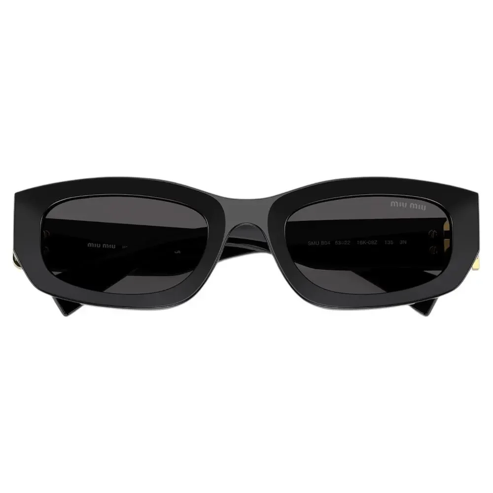 New MIU MIU Sunglasses Black Gold Square Rectangular Miu Miu Women - Picture 5 of 6